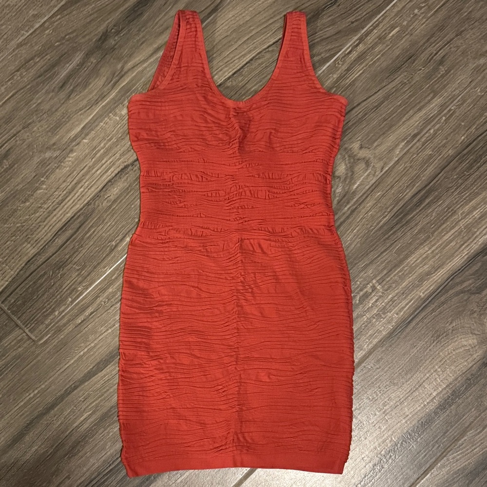 Poof Excellence Textured Red Mini Dress